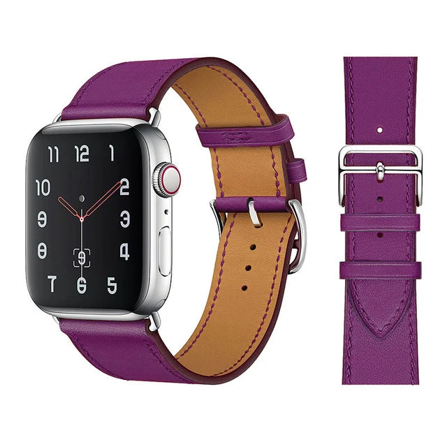 Genuine Leather Bracelet Strap For Apple Watch Band 45mm 49mm 41mm 44mm 42mm 40mm band iWatch Ultra/2 10 42/46mm 9 8 7 6 5 4 SE